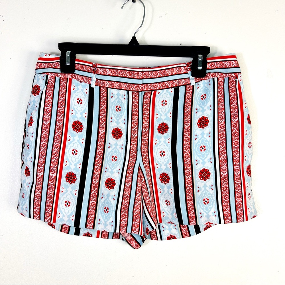 LOFT Women's Size 6 Shorts Polyester Ann Taylor Striped Red Blue Black